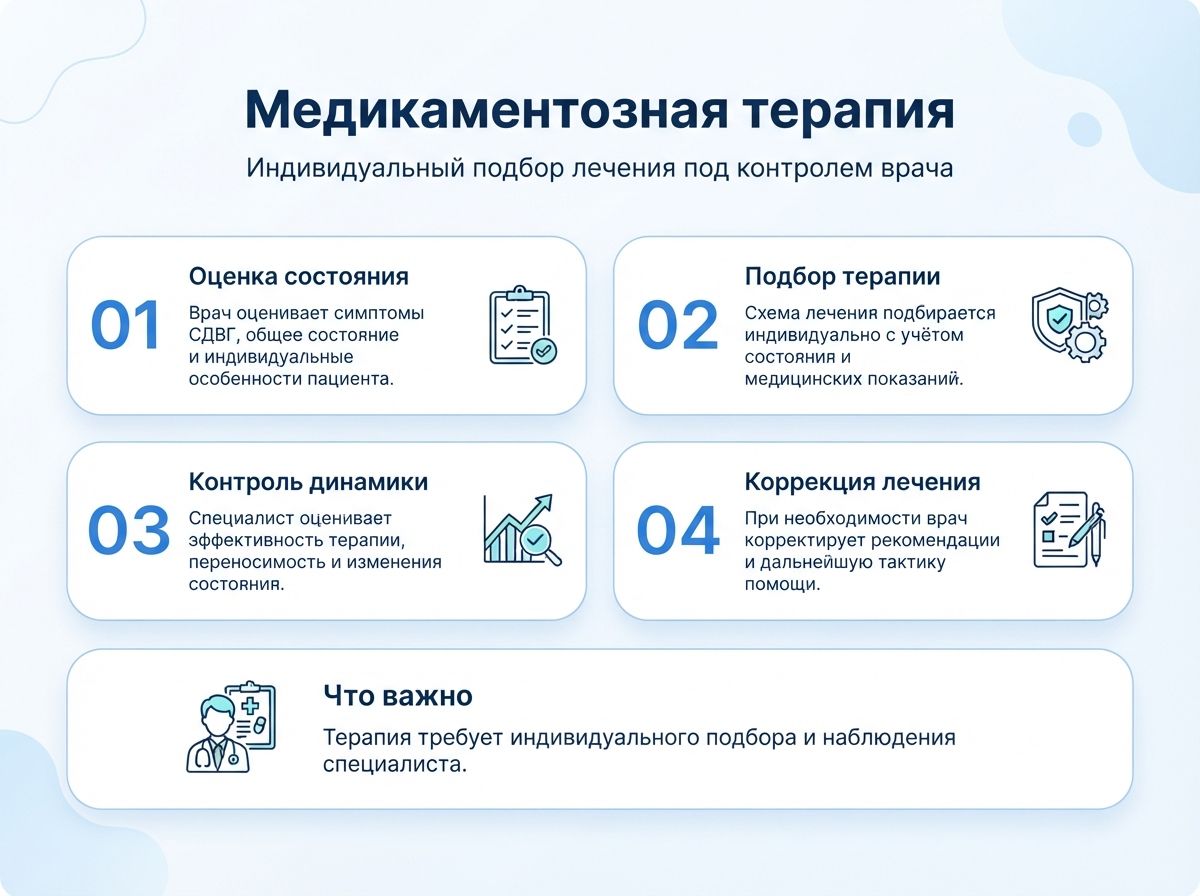 Лечение СДВГ в Россоши у детей и взрослыхинфографика